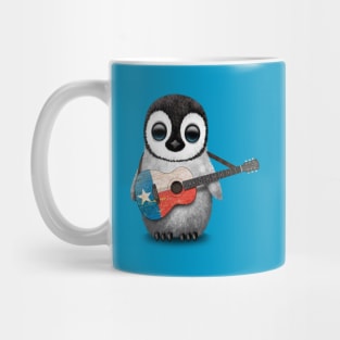 Baby Penguin Playing Texas Flag Guitar Mug